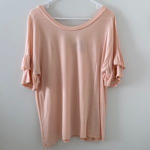 Soft Pink Ruffled sleeve top